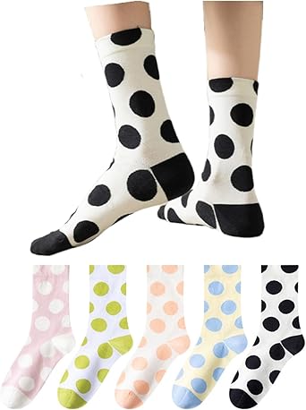 Amazon.com: LONGSILVER Polka Dots Socks Women Big Dots High